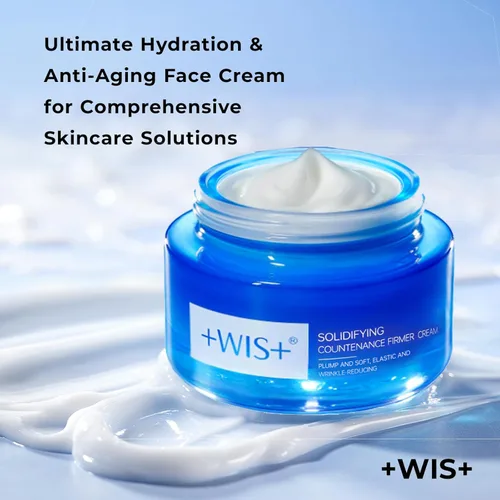 Vista 2 de +WIS+ Crema potenciadora de colágeno con péptidos 6X, hidratante péptido, crema facial reafirmante antienvejecimiento con ácido hialurónico