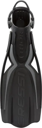 Vista 2 de Cressi Aletas de tacón abierto para adultos con correa elástica para buceo - Fuerza, potencia, comodidad, estética, ligereza - Thor EBS: Made in