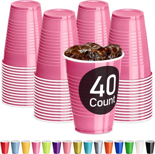 Vista 36 de DecorRack - Vasos desechables y reutilizables de 12 onzas para fiestas de cumpleaños, despedidas de soltera, campamentos, eventos en interiores y al