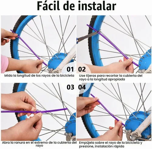 Vista 7 de 160 piezas de fundas para radios de bicicleta, 10 colores mezclados, fundas para radios de bicicleta, protector para motocicleta, bicicleta, silla