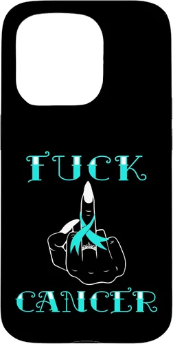 Vista 14 de Fuck Cancer Tattoos Survivor Teal Ribbon Ovarian Cancer Case for iPhone 16