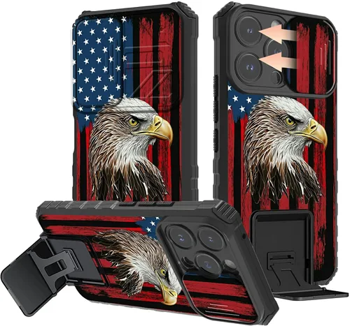 Vista 53 de Rossy Funda para iPhone 14 2022, para iPhone 14 con funda deslizante para cámara deslizante, soporte integrado, doble capa híbrida, a prueba de 1-37