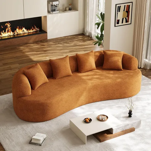 Vista 27 de Sofá seccional de gran tamaño de 147" para sala de estar, sofá moderno de lujo de chenilla suave de 4 plazas extra profundo y ancho con asiento