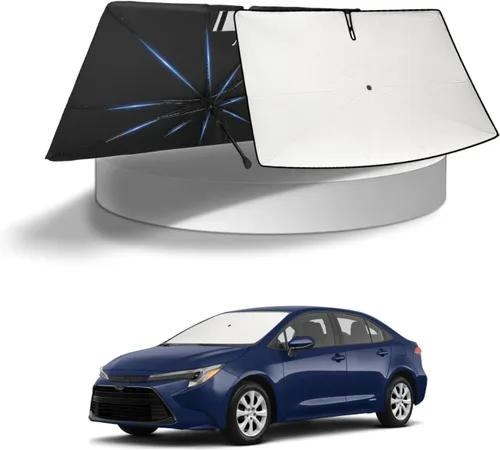 Vista 264 de KUST - Parasol plegable para parabrisas para BMW X1 E84, accesorios 2011 2012 2013 2014 2015, protector de visera de sol ajustable que bloquea