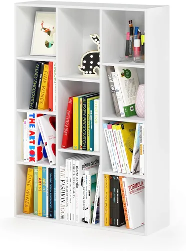 Vista 15 de Furinno PASIR - Estantería de libros de 2 niveles, estantería moderna de 9 x 12 x 21, estanterías abiertas para sala de estar, dormitorio, oficina