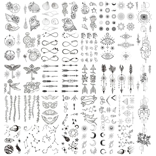 Vista 3 de Cerlaza 100 hojas de tatuajes temporales para mujeres adultas, 420 estilos mixtos, calcomanías de tatuaje falsas de ramas pequeñas que se ven reales