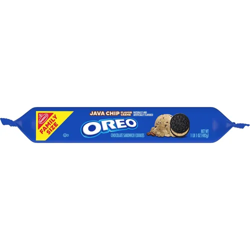Vista 16 de OREO Galletas de sándwich de chocolate con crema sabor a chips de Java tamaño familiar, 17 onzas