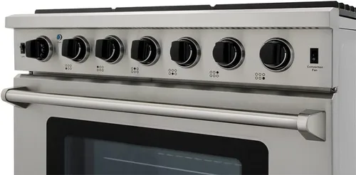 Vista 4 de THOR Kitchen Cocina de Gas Profesional Independiente de 36 pulgadas en Acero Inoxidable - Modelo LRG3601U