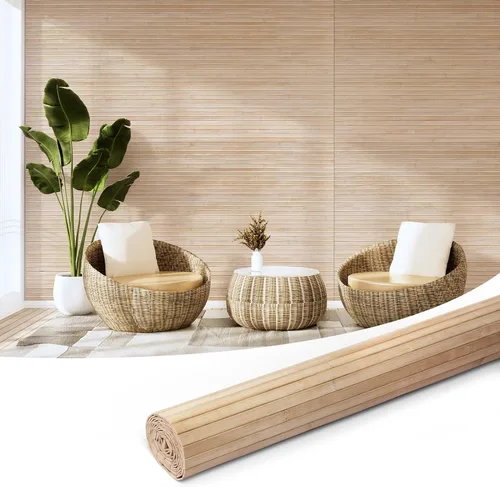 Vista 28 de Art3d - Panel de bambú natural para decoración de pared interior, panel de revestimiento de poste, techo, muebles, gabinete, oficina, 12 x 96