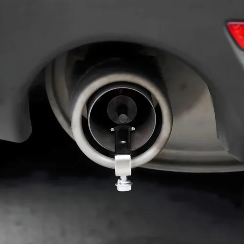 Vista 6 de 2 piezas de simulador de silbato de sonido turbo, resonador de válvula de soplado de aleación de aluminio para escape de auto, silbato de cola