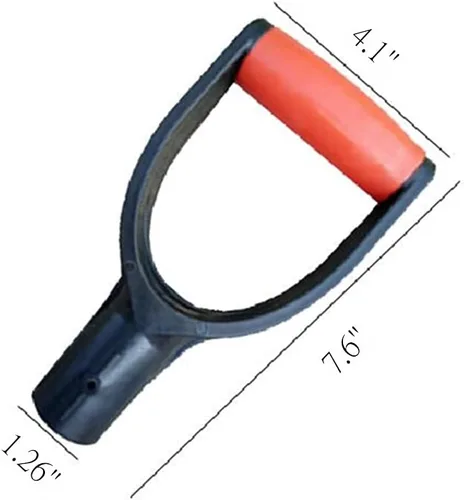 Vista 4 de Mango de agarre de pala D, mango de 1.260 in de diámetro interior de PVC D, mango de repuesto para herramienta de rastrillo de excavación, 1 unidad