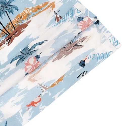Vista 7 de Camisas hawaianas de algodón de ajuste regular de manga corta con botones para hombre