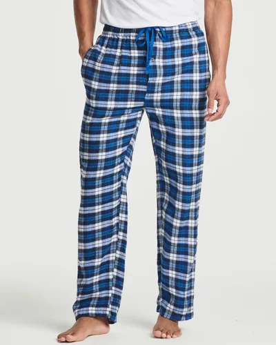 Vista 2 de Paquete de 3 Pantalones de pijama para hombre Pantalones de franela de algodón de punto Bragueta de botón (disponible en tallas grandes y altas)