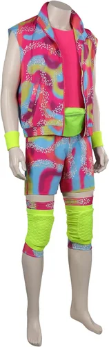 Vista 4 de Disfraz de muñeca de película para niños, cosplay, estilo retro de los años 80, camisas de manga corta, abrigo y pantalones para niños, Halloween
