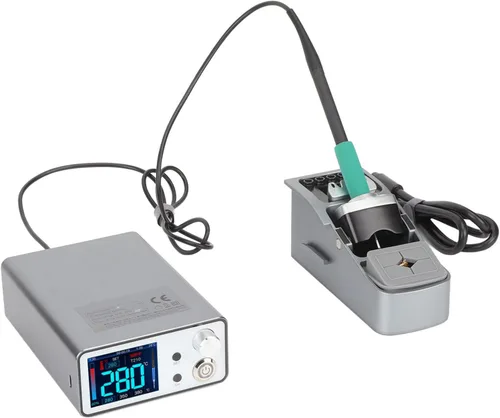 Vista 8 de Estación de soldadura inteligente, pantalla digital de grado profesional, control PID de 96 W, mango T210 de calentamiento rápido para reparación