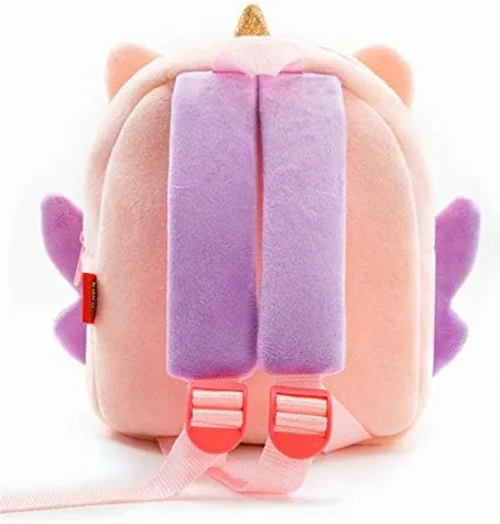 Vista 3 de NICE CHOICE Linda bolsa cruzada para niños pequeños de peluche con dibujos animados, mini bolsa de viaje para bebé niña niño de 2 a 6 años, Mochila