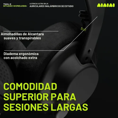 Vista 6 de AIAIAI TMA-2 Studio Wireless+ Auriculares sobre oreja, tecnología W+ Link, construcción totalmente modular, audio inalámbrico sin comprimir, cojines