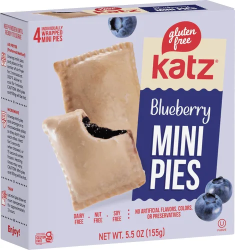 Vista 3 de Katz Gluten Free Snacks Mini Pies Paquete variado Manzana, arándano, cereza Sin lácteos, sin nueces, sin soja, sin gluten Kosher
