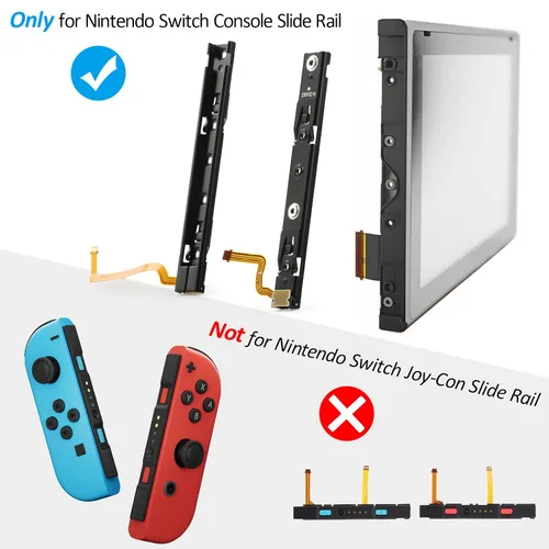 Vista 5 de Left and Right Slide Rail for Nintendo Switch Console Slide Rail Bar Replacement with Flex Cable for NS Nintendo Switch Console Rebuild Track