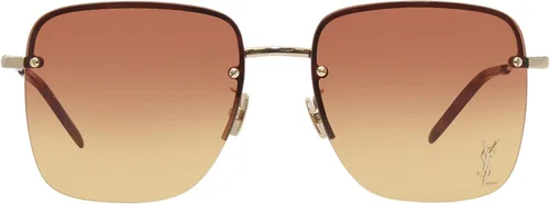 Vista 2 de SAINT LAURENT Gafas de sol cuadradas de metal SL 312 para mujer