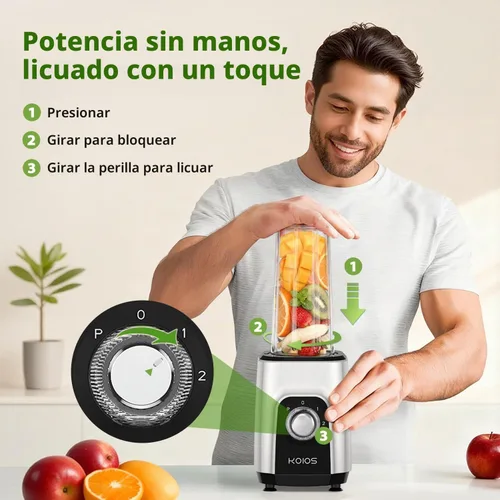Vista 7 de KOIOS Mezcladora/procesador de alimentos 4 en 1 Combo Max 1000W, apto