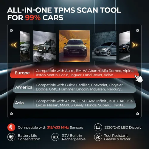 Vista 7 de Autel MaxiTPMS TS508WF Kit 2026, herramienta de programación TPMS con 8 piezas de sensores 315 433MHz (209$), versión WiFi de TS508 TS501 Pro