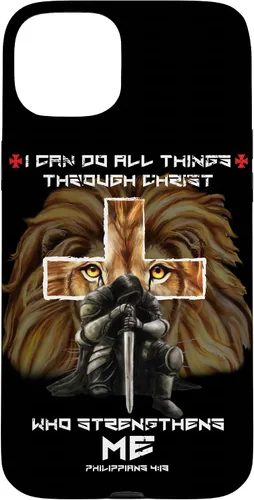 Vista 8 de Fundas para iPhone 11 Christian Phone Cases Men Bible Verse Philippians 4:13 Lion Case
