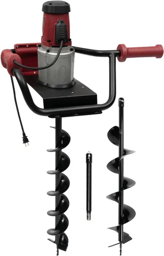 Vista 8 de Excavadora eléctrica de agujeros para postes de 1500 W con broca de taladro de 6 pulgadas, taladro de tierra de 1.6 HP para postes de valla