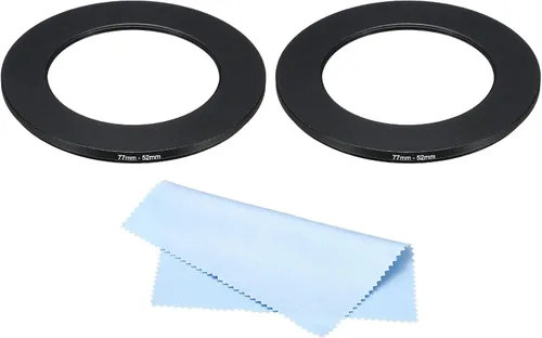 Vista 10 de PATIKIL Anillo de metal con paño de limpieza, paquete de 2 anillos adaptadores de filtro de lente de cámara, anillo adaptador de filtro de aluminio