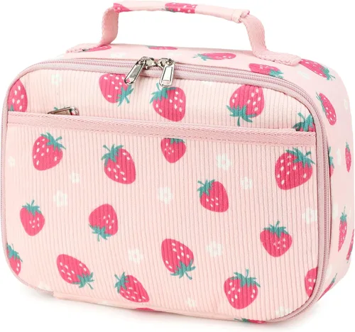 Vista 18 de LOIDOU Lonchera para niños y niñas, bolsa térmica con aislamiento térmico y reutilizable, para viajes escolares (dinosaurio)