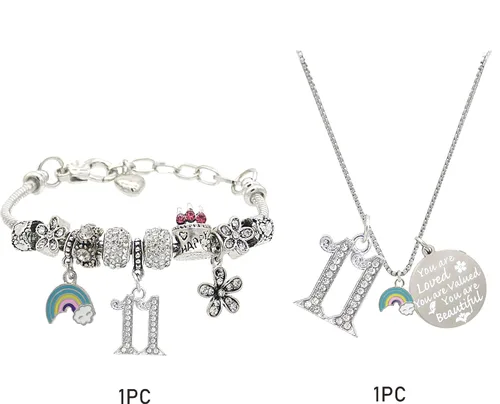 Vista 7 de Regalo de cumpleaños número 11, regalo de cumpleaños número 11, collar de cumpleaños número 11, regalos para niñas de 11 años, pulsera con dije