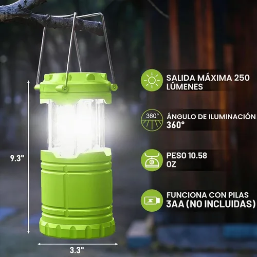 Vista 5 de Paquete de 1 linterna LED verde para acampar