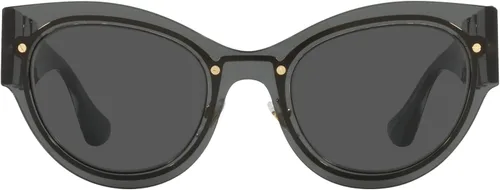 Vista 3 de Versace Woman Sunglasses Transparent Dark Grey Frame, Dark Grey Lenses, 53MM