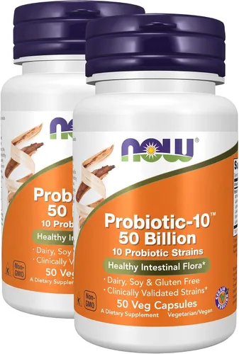 Vista 11 de NOW Foods Suplementos, Probiótico-10™, 50 mil millones, con 10 cepas probióticas, cepas verificadas, 50 cápsulas vegetales