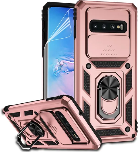 Vista 13 de Funda para Samsung Galaxy S10 con cubierta para lente de cámara, protector de pantalla HD, doble capa de grado militar, probada contra caídas