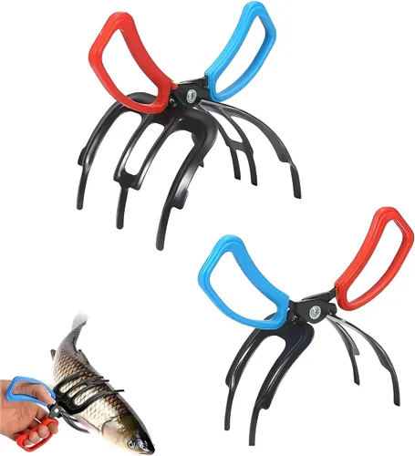Vista 9 de Pinza de peces de 3 garras, alicates de pesca de metal multifuncionales, herramienta antideslizante para capturar peces, accesorios de pesca ligeros