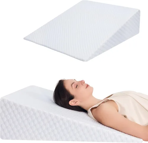 Vista 14 de Almohada de cuña de 5 pulgadas para cama, almohada de cuña para dormir, ronquidos, soporte para la espalda, después de la cirugía, almohada Gris