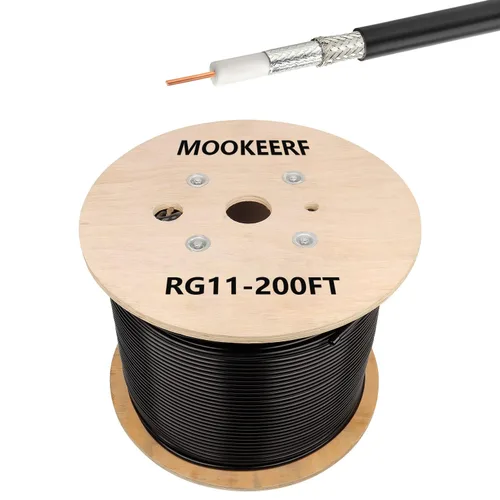 Vista 7 de MOOKEERF Cable coaxial RG11 de 100 pies, 75 ohmios Cable RG11 de baja pérdida de 100 pies, sin carrete de madera