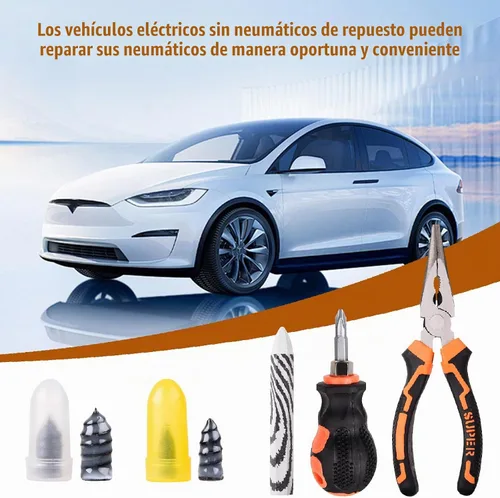 Vista 9 de Kit de reparación de tornillos para neumáticos de 100 piezas – Sin necesidad de quitar el neumático, kit de reparación de pared lateral