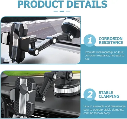 Vista 6 de ARTIBETTER Soporte universal para teléfono celular de coche, soporte universal para teléfono móvil de coche, soporte para teléfono celular de coche