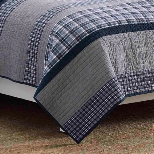 Vista 3 de Nautica Home Colección Adleson Cubrecama edredón ligero y reversible de 100 % algodón, prelavado para mayor comodidad, fácil cuidado, lavable a