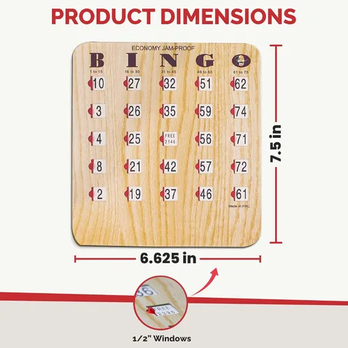 Vista 6 de MR CHIPS Tarjetas de bingo a prueba de atascos con ventanas deslizantes, paquete de 200 tarjetas más baraja de llamadas