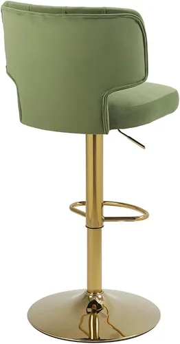 Vista 9 de 2 taburetes de bar modernos de altura de mostrador con parte trasera tapizada giratoria ajustable para cocina, isla restaurante, aguacate, verde