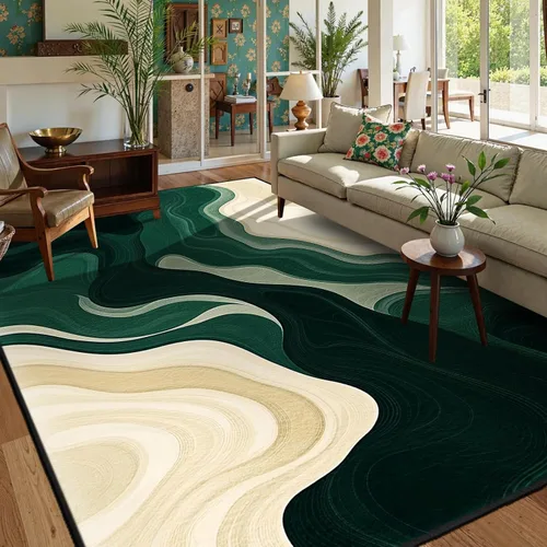 Vista 8 de Alfombra de entrada lavable verde de 2 x 3 pies, alfombra decorativa de mármol abstracto, alfombra pequeña antideslizante para puerta de entrada