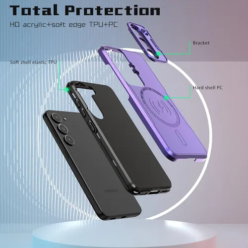 Vista 7 de Asuwish Funda de teléfono para Samsung Galaxy S23 5G con protector de pantalla de vidrio templado y soporte delgado, accesorios móviles híbridos