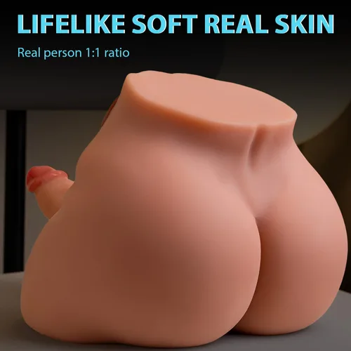 Vista 6 de Muñeca sexual masculina con consolador realista 2 en 1 de empuje y vibración de 7 modos, juguetes sexuales para masturbador manos libres