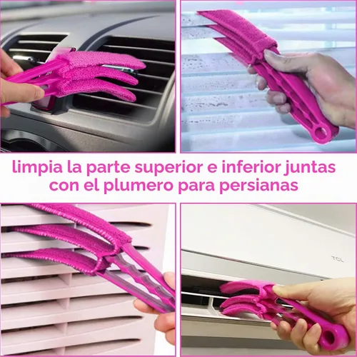 Vista 7 de CALBEAU Suministros de limpieza rosados, plumero con poste de extensión