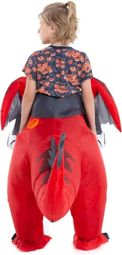 Vista 4 de HSCTEK Disfraz inflable de dragón para niños y niñas