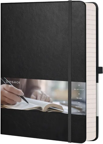 Vista 17 de EMSHOI Diario punteado, 8.5 x 11 pulgadas, tapa dura de cuero para mujeres y hombres, 192 páginas, cuaderno de cuadrícula de puntos de 100 GSM