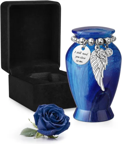 Vista 10 de Dletay Urnas pequeñas personalizadas para cenizas humanas, recuerdo de 2.85 pulgadas, mini urna de cremación conmemorativa para mujeres y hombres